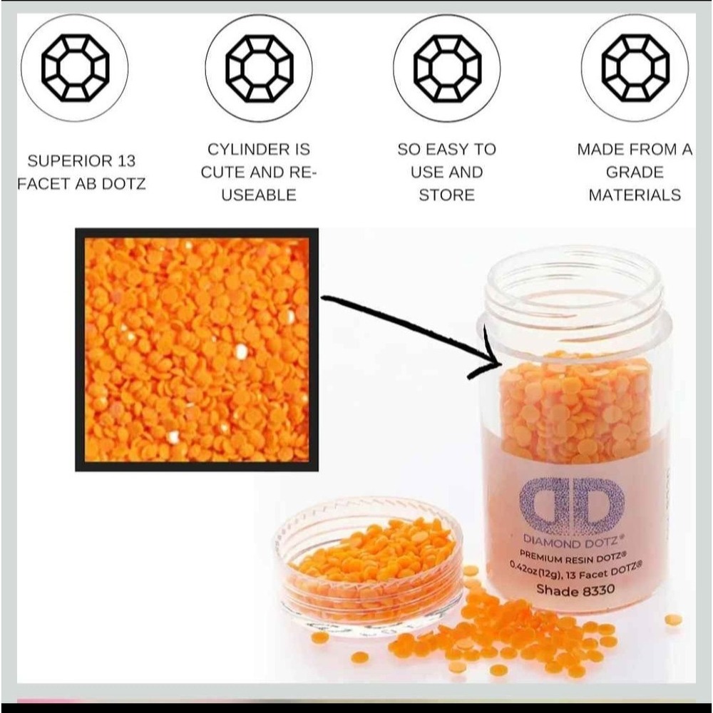 Diamond Dotz Premium Resin Dotz Shade 8333 Orange 4 Pack 13 Facet 2.8mm AB Gems